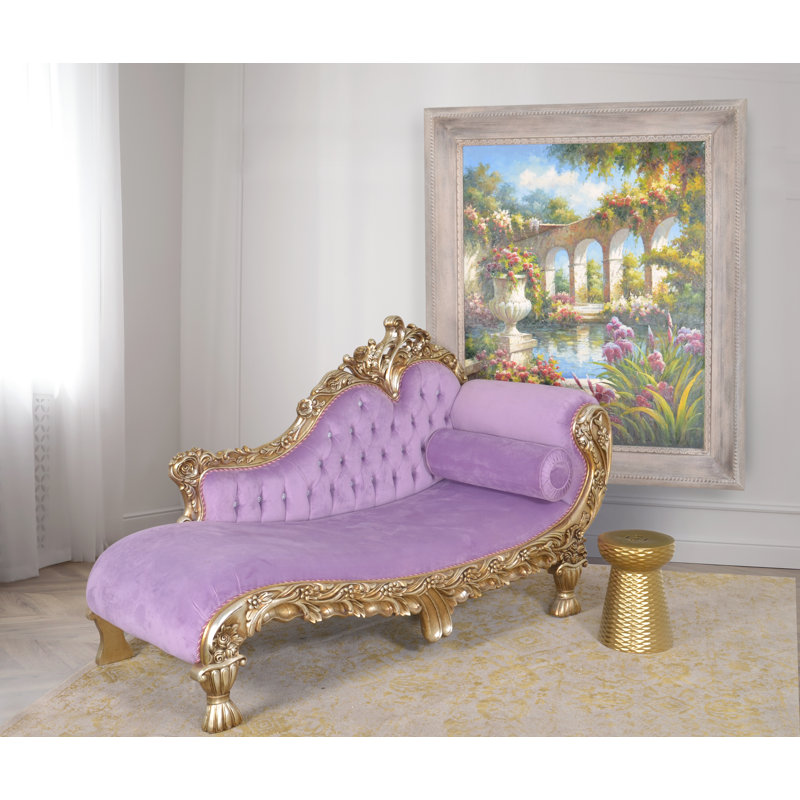 Chaise longue Eliyannah Gold, Lavande, Platine