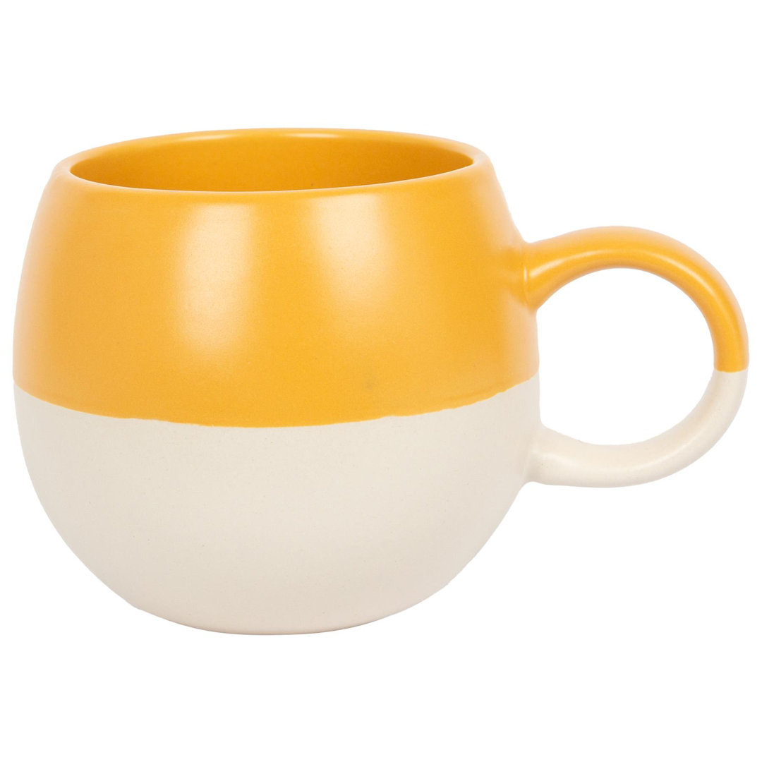 B&Q - 340Ml Dipped Stoneware MugMustardSphere Glazed Coloured Stoneware Latte Tea Cups Colourful Coffee Cups - Image 2