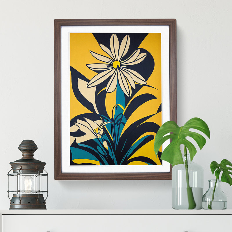 Artful Flowers - Single Picture Frame Print, Walnut Framed, 64cm H x 46cm W x 2cm D