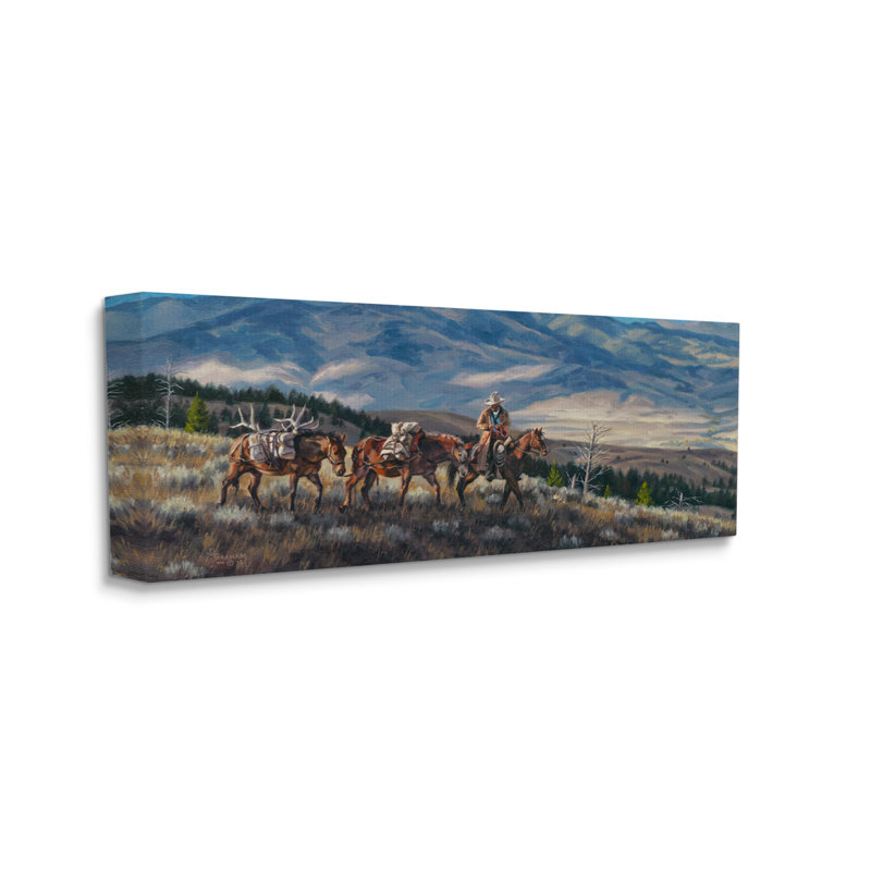 Peinture sur toile Bounteasant Hunt Mountain, H 17 po x l 40 po x P 1,5 po