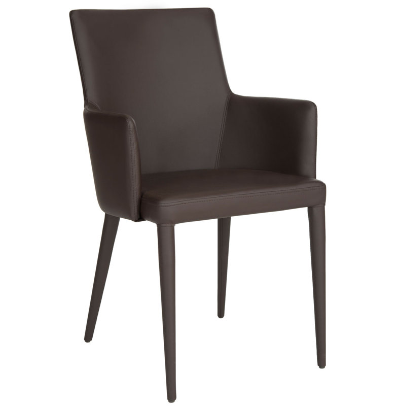 20'' H Metal Armchair, Brown Velvet