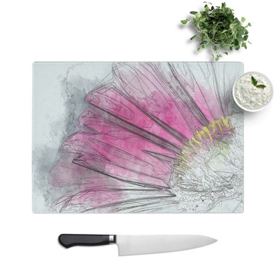 Tempered Glass Gerbera Flower Chopping Board