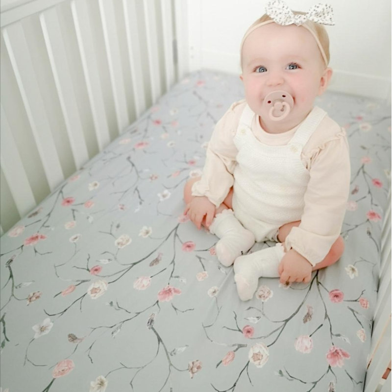 Lillo Floral Cotton Blend - Piece Standard Cot Fitted Sheet