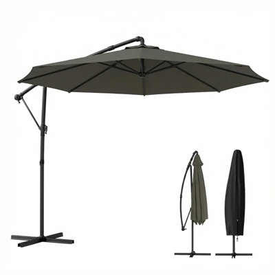 Parasol suspendu en porte-à-faux d'extérieur de style moderne, parasol de patio