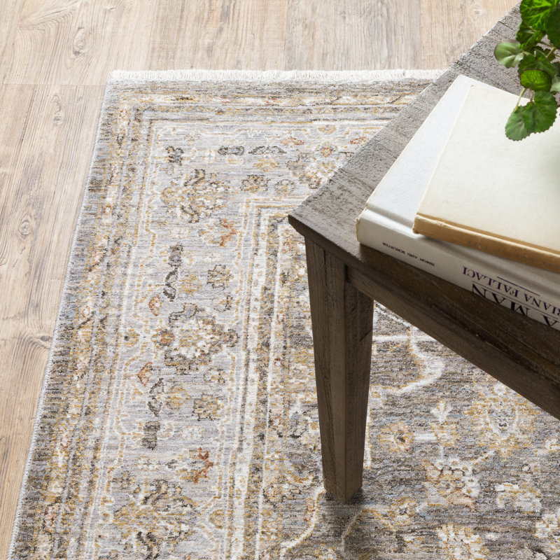 Tapis oriental beige / gris Atherine, Rectangle 7 pi 10 po x 11 pi 2 po