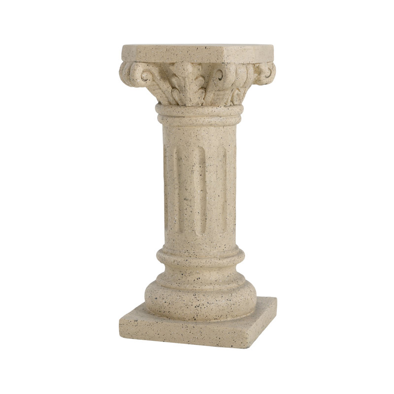Support pour plante 25,92 pouces, colonne piédestal, intérieur extérieur, teint sable, oxyde de magnésium, sans assemblage, pour exposer la colonne Dracaenas aux tons, jardins