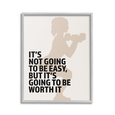 Not Easy But Worth It Single Picture Frame by Victoria Barnes Print on Canvas