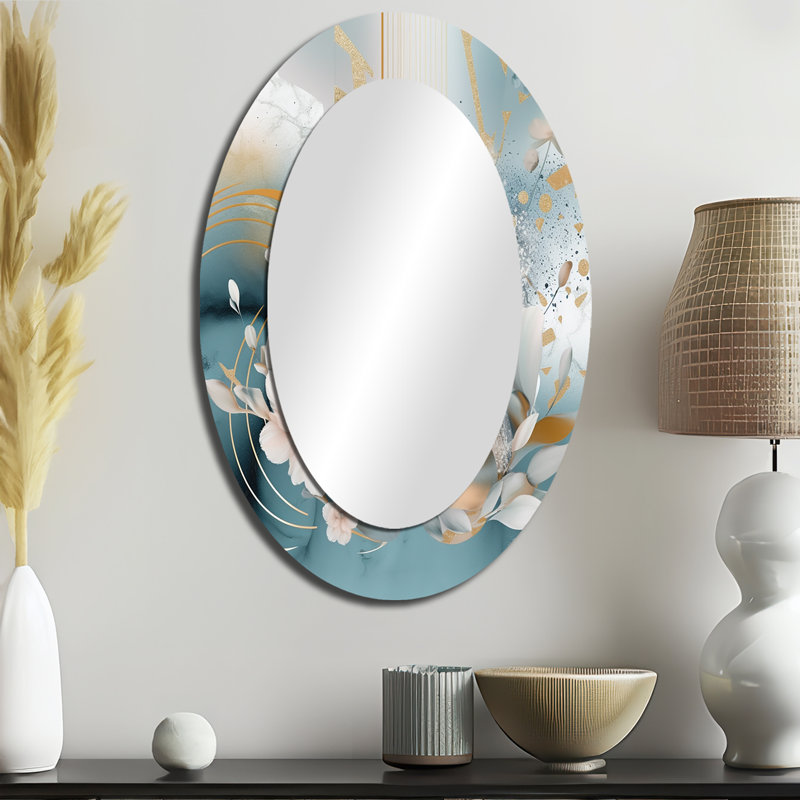 Miroir mural bleu traditionnel, 36 po x 24 po