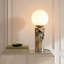 Lampe de table moderne à DEL intégrée en nickel avec abat-jour en verre givré 11 po Aspen Aspen, port de charge USB et gradateur tactile à 3 voies-1267062792