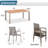 Mikilah 4 - Person Metal Patio Dining Set with Rectangular Table-192996888