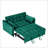 Modern Velvet Loveseat Futon Sofa Couch with Reclining Backrest, Toss Pillows, Pockets, and Convertible Sleeper Function for Living Room-935130570