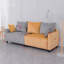 Canapé modulaire en velours 2 places, canapé modulaire bicolore gris clair et jaune au design contemporain, meubles de salon de 82 po, assemblage facile, un choix élégant pour la décoration intérieure-1812677769