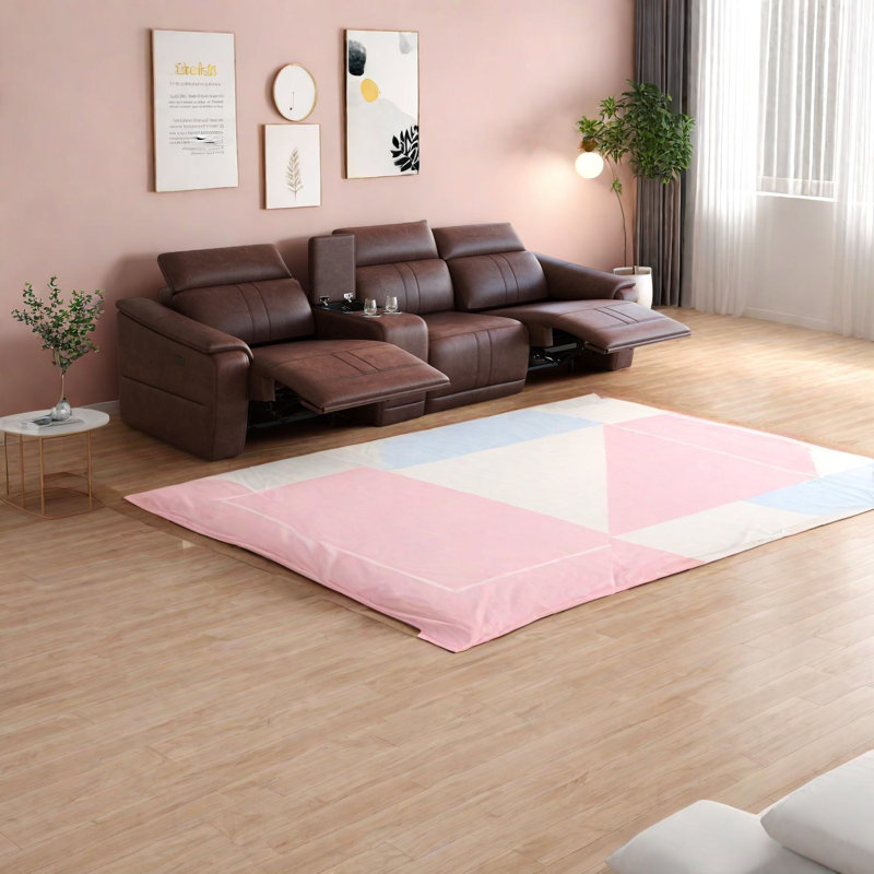 Canapé inclinable électrique confortable, polyester brun foncé, salon moderne