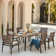 Arthetta 7 Piece Outdoor Dining Table Set with 6 Rattan Wicker Chairs with Cushions