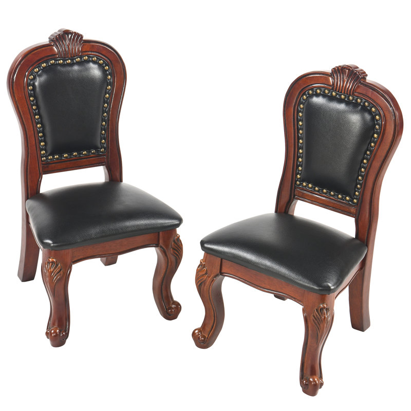 Ilynn Faux Leather Side Chair, Black Faux Leather
