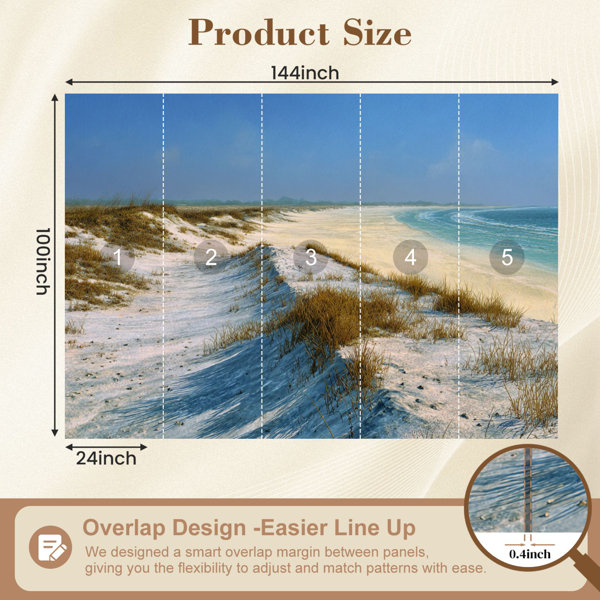 Red Barrel Studio Coastal Peel and Stick Wallpaper Peaceful Ocean Sandy ...