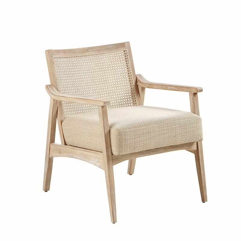 Fauteuil d'appoint tissé à panneau en bois