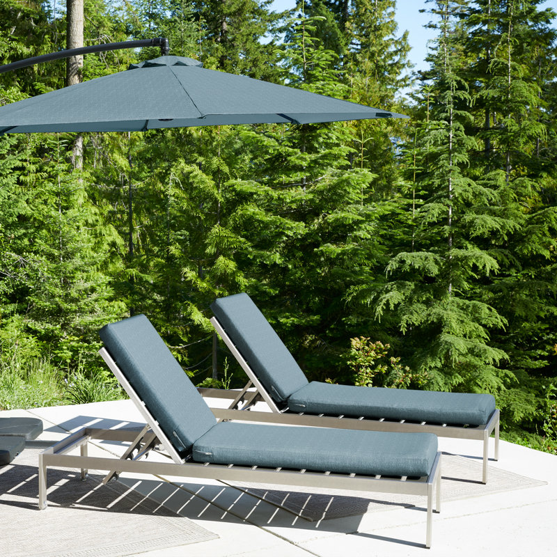 DUCKCOVERS All-Weather Outdoor Chaise Cushion, Blue Shadow, 26" H x 80" W x 3" D