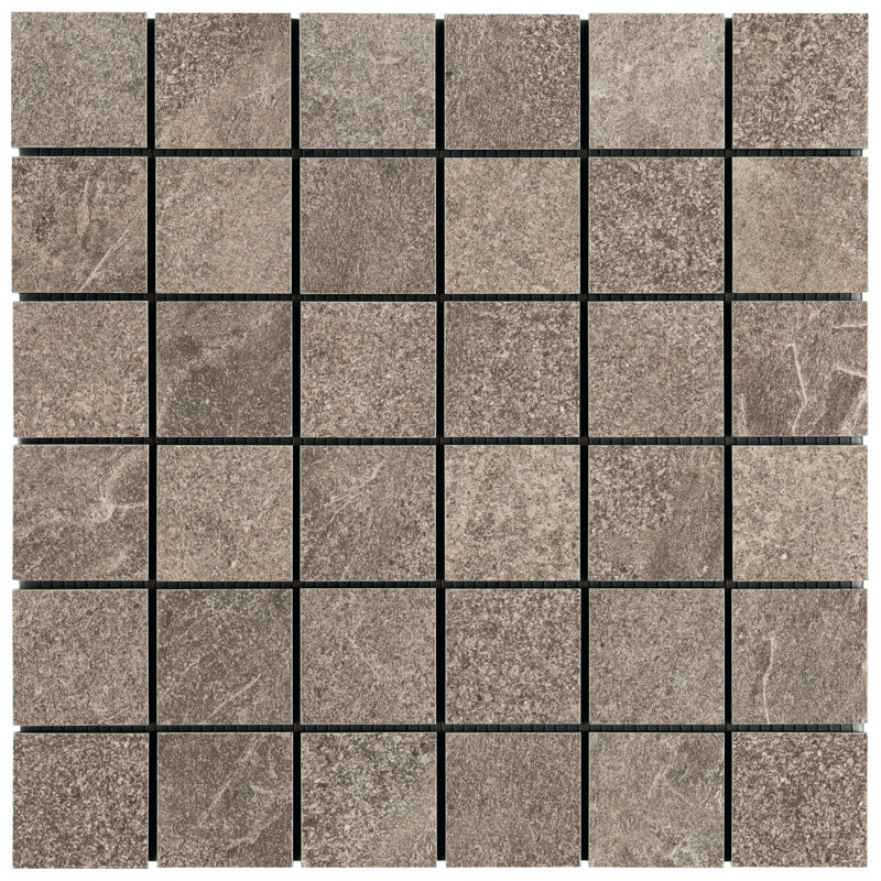 Monolith 11.81 In. X 11.81 In. Matte Porcelain Mosaic Floor And Wall Tile (0.96 Sq. Ft. / Each), Caramel Brown
