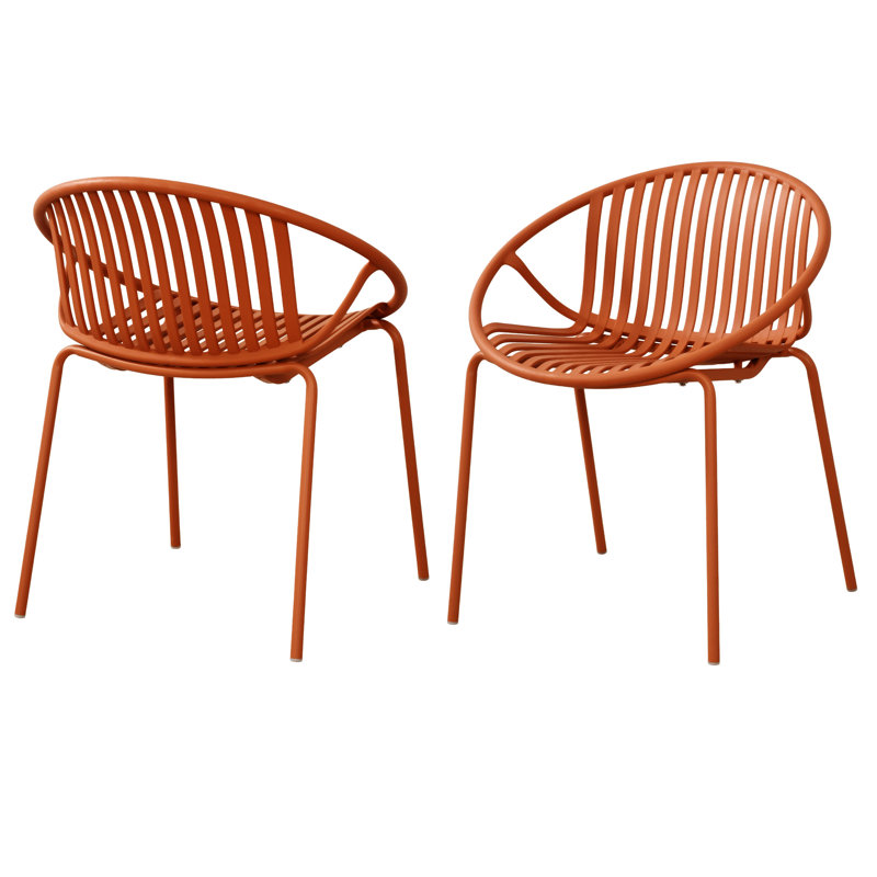 Chaises de salle à manger de patio, Orange