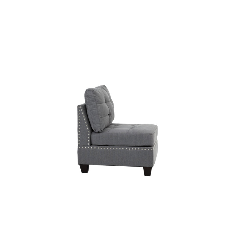 Gray Modular - 3Pc: Linen-Like Fabric & Stable Wood Model Chairs 3Pc , Gray: Resilient Build