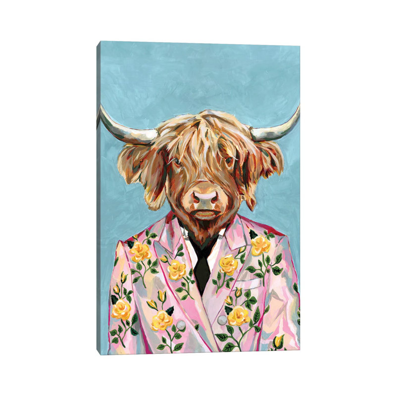 « Vache » par Heather Perry-impression, Pas de tapis, Toile tendue, H 12 po x l 8 po x P 0,75 po
