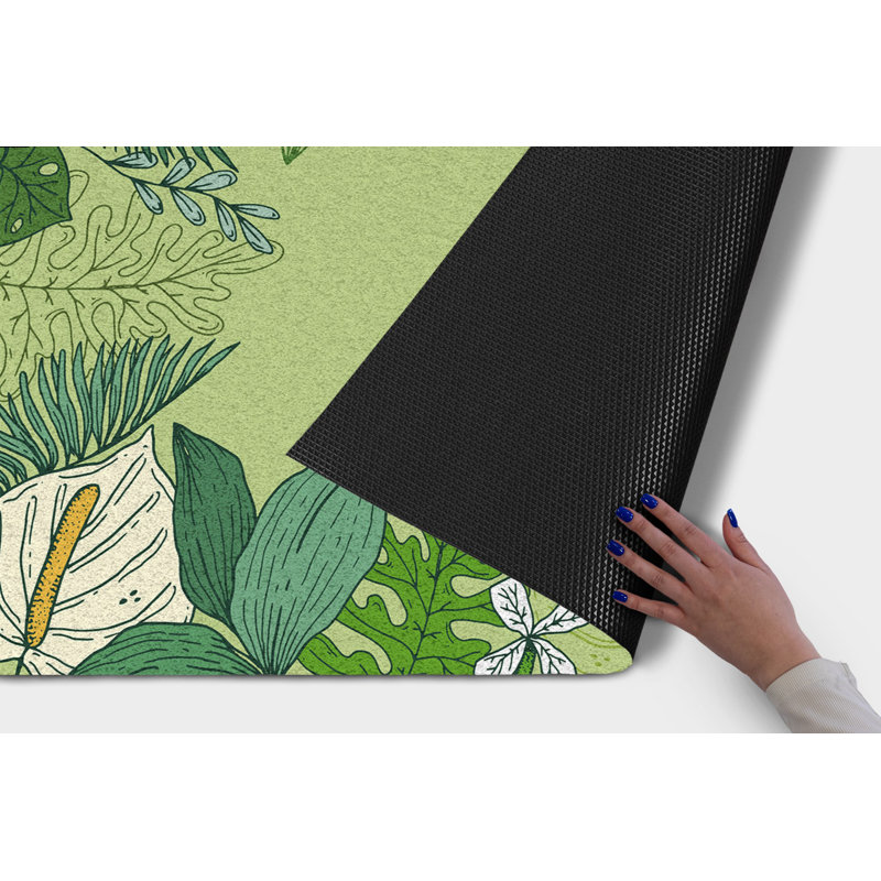 Non-Slip Floral Outdoor Doormat