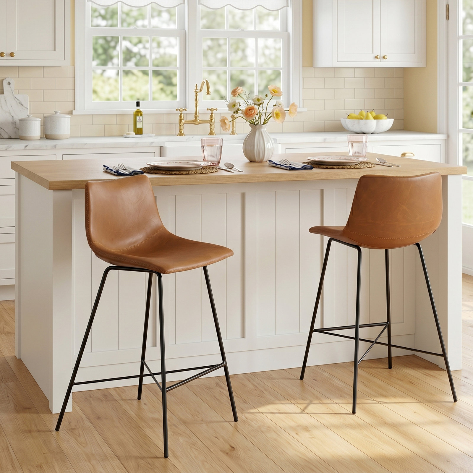Brinley 24" Bar Stool, Tan