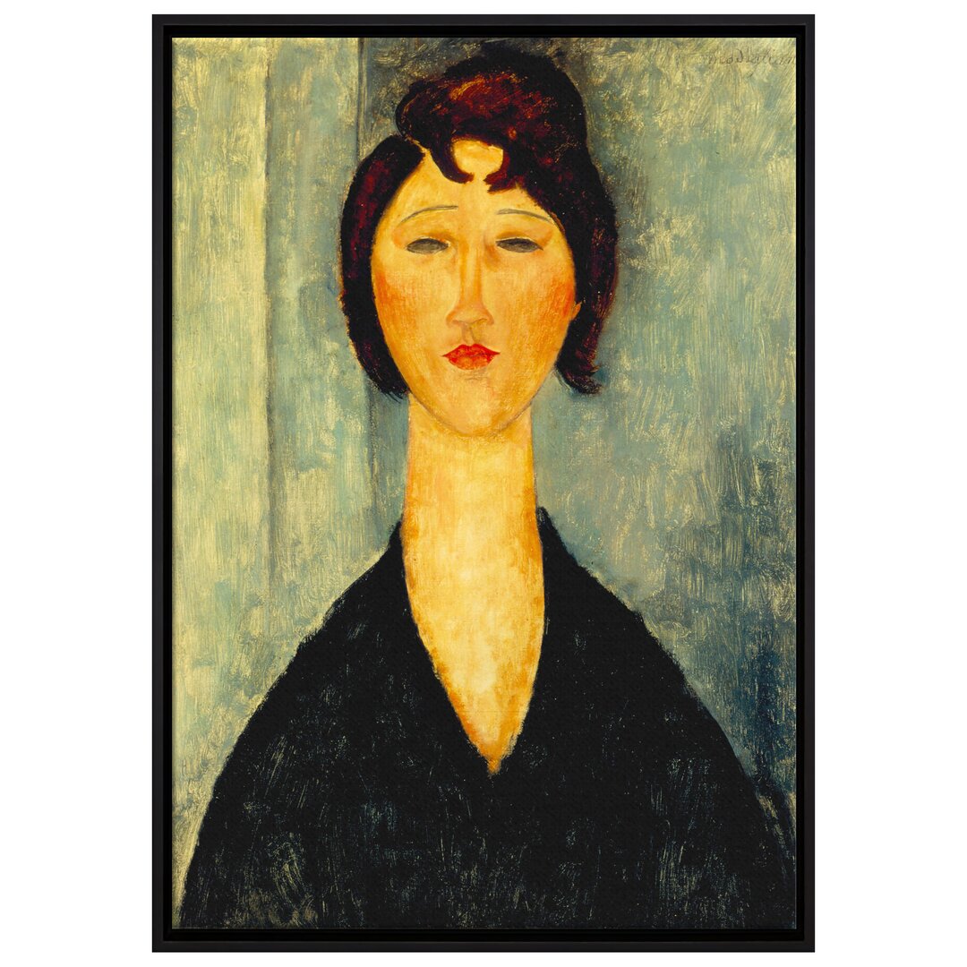 Gerahmtes Leinwandbild Portrait of a Young Woman von Amedeo Modigliani