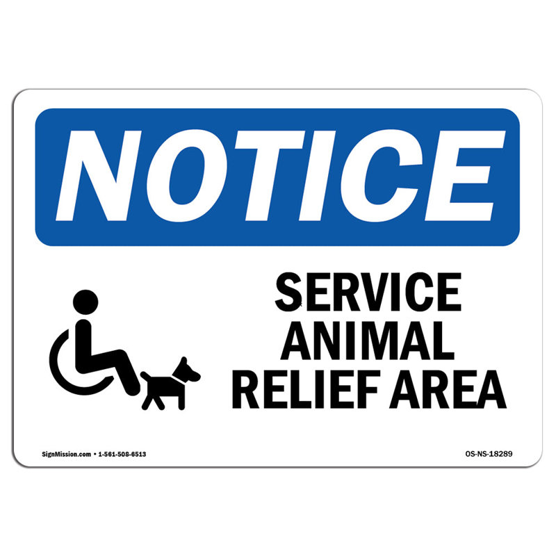 Aire de secours pour animaux de service, H 12 po x l 18 po x P 0,1 po