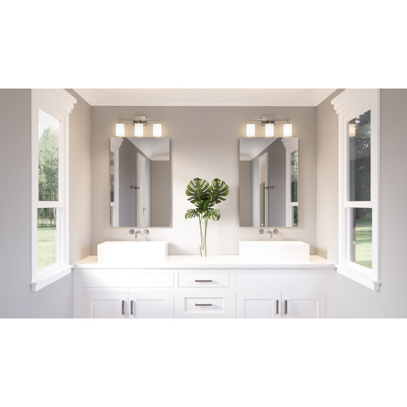 3 - Light Dimmable LED Vanity Light, Brushed Nickel