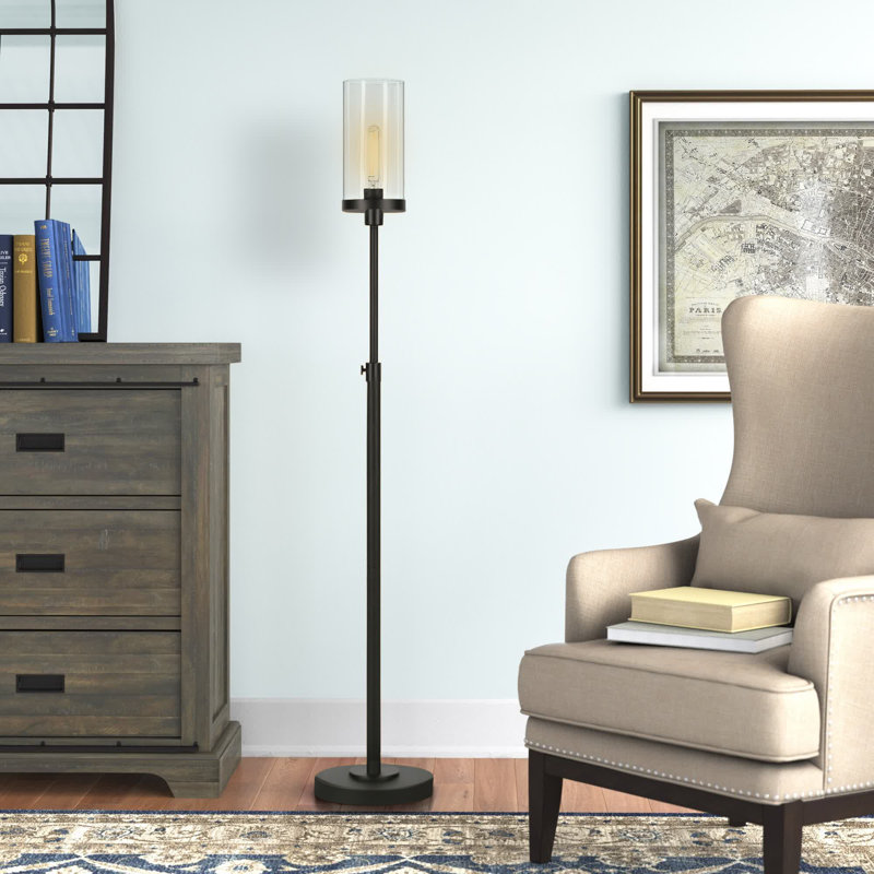 Frieda 54.5'' Torchiere Floor Lamp, Brass, White
