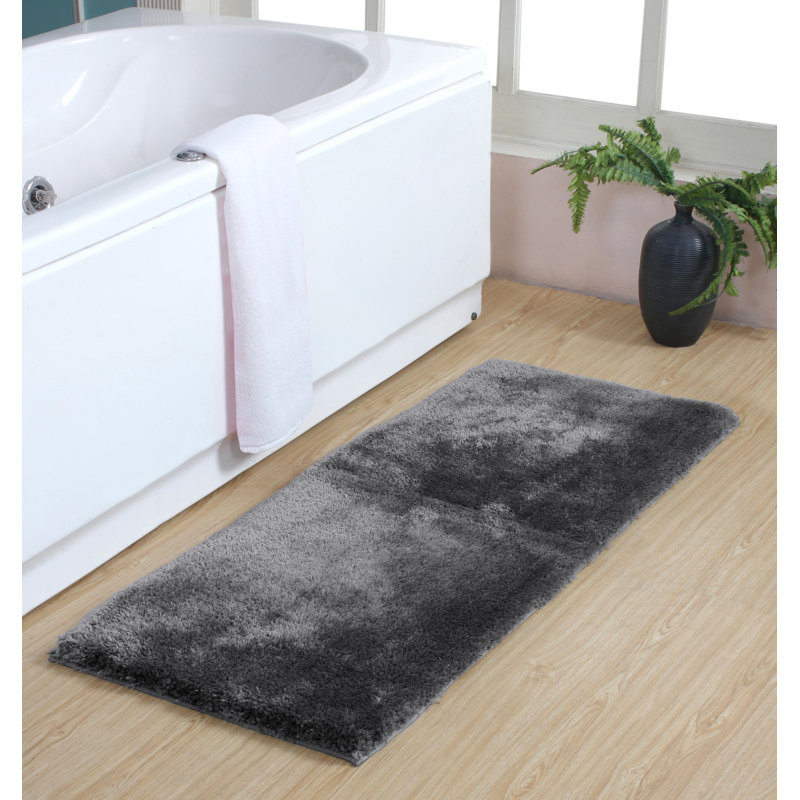 Tapis pour salle de bain luxueux en microfibre - 21 po x 54 po, Gris
