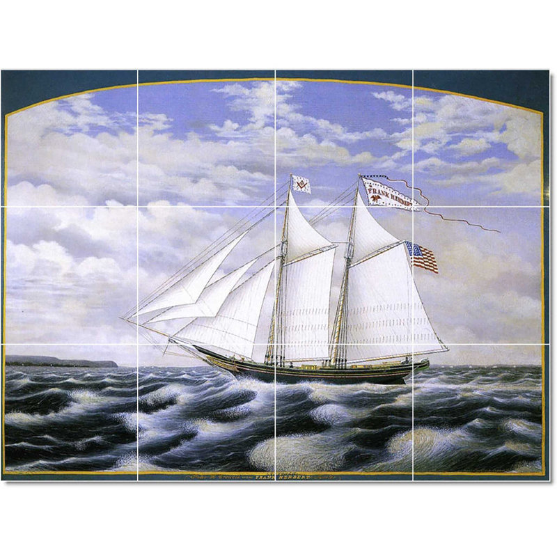 Carreau de peinture murale 48 po x 36 po 12 po x 12 po, Peinture de bateau de James Bard W22066
