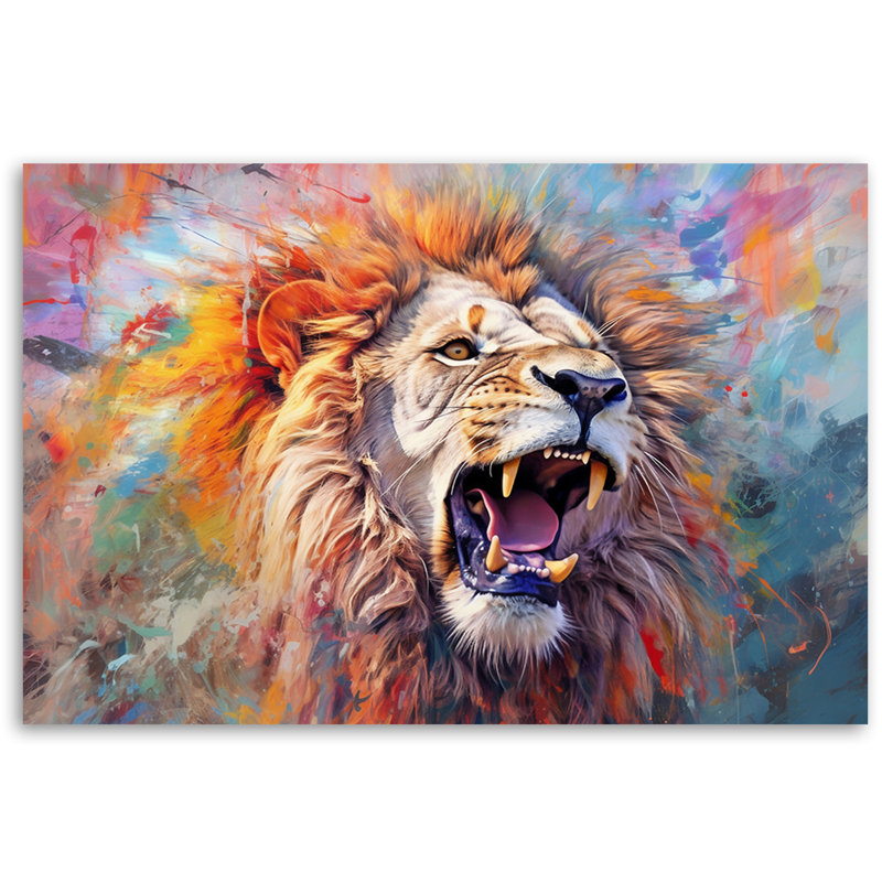 Wild Lion Abstract - Wrapped Canvas Print, 40cm H x 60cm W