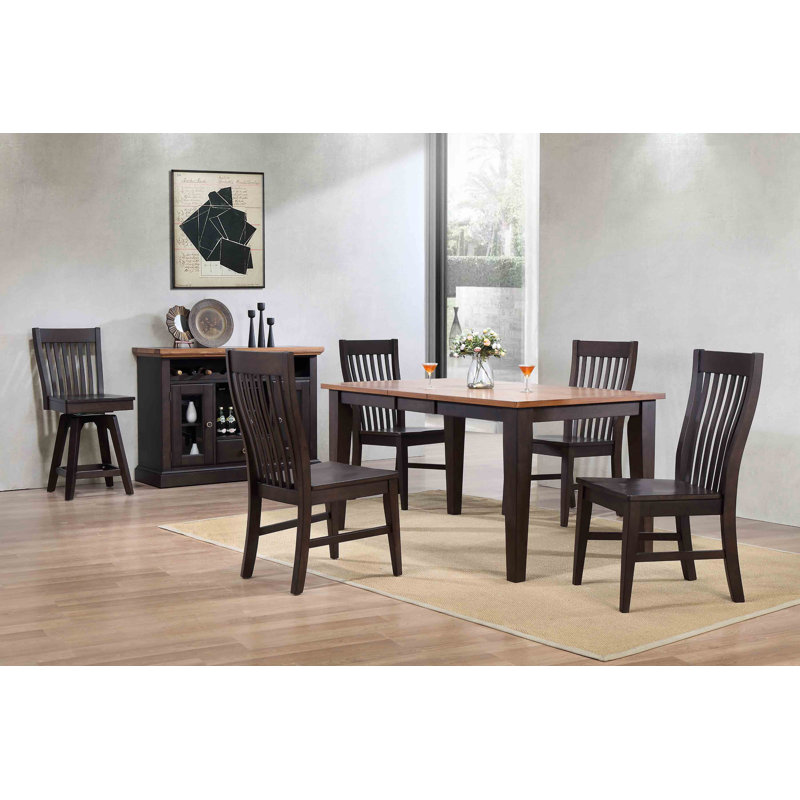 Calderon Extendable Dining Table, Black/Brown Oak