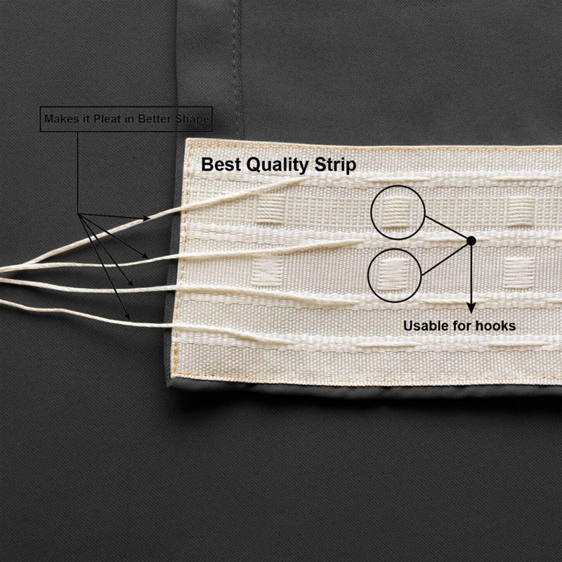 260 GSM Blackout Pencil Pleated Thermal Curtain (Set Of 2), 228cm Width x 228cm Drop, Dark Grey