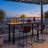 63'' Solid Wood Home Bar Unit Table with Metal Frame