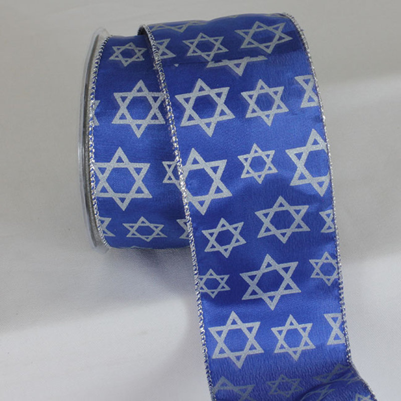 Ruban étoile de David, Bleu / Argent