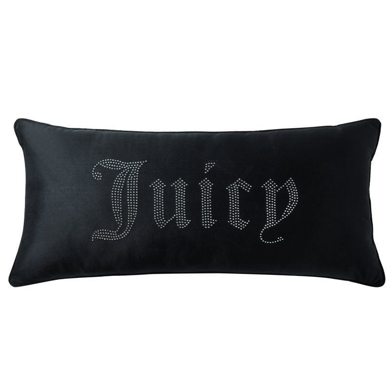 Juicy Couture Silver Rhinestone Pillows, Black
