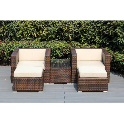 Billyjo Wicker 2 - Person Seating Group with Cushions - No Assembly
