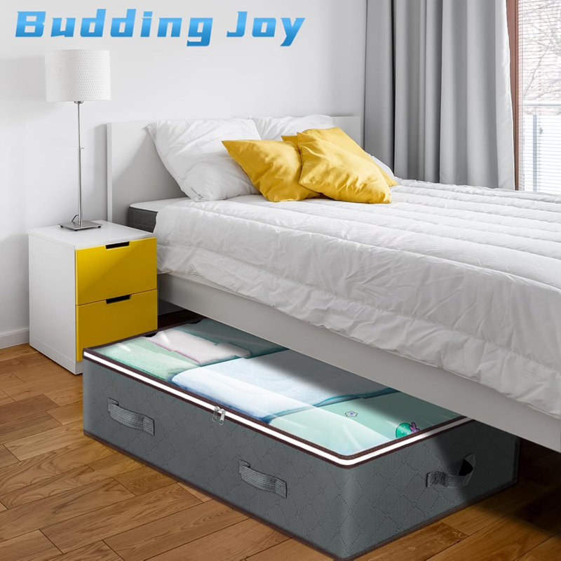 90L Under Bed Storage Containers, Closet Organizers And Storage Bins, Foldable Underbed Storage Bags For Blankets, Towels, Comforter, Sweaters, Pillows, Linen Sheets, Wrapping Paper