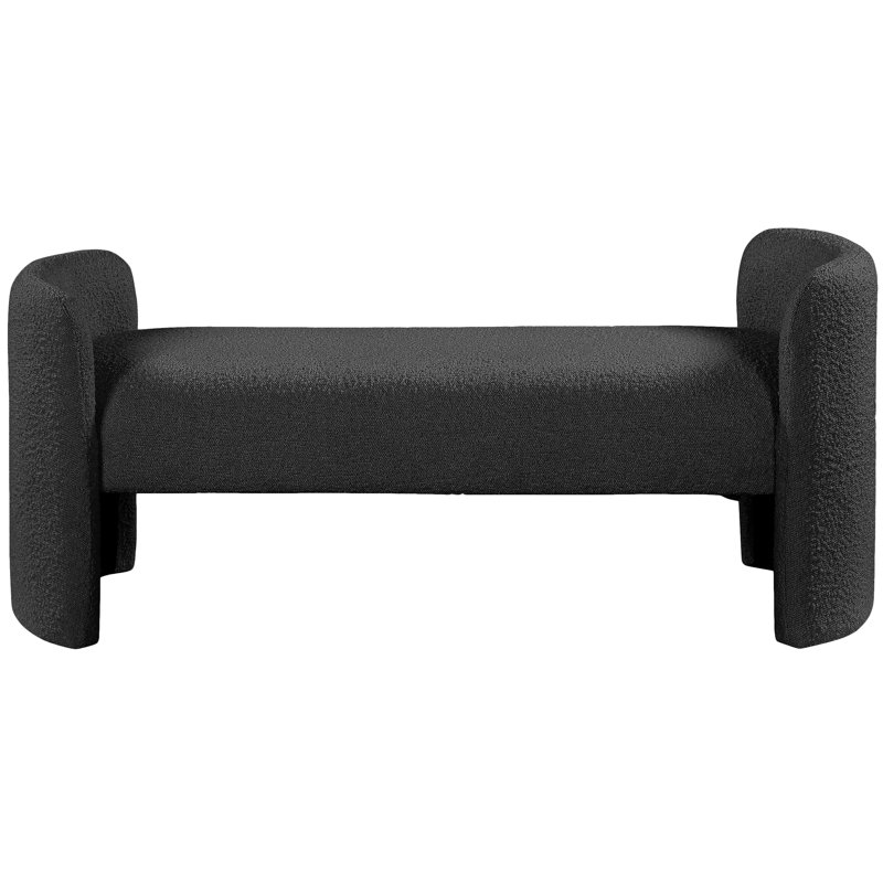 Banc en tissu Peyton Boucle, Tissu bouclé noir