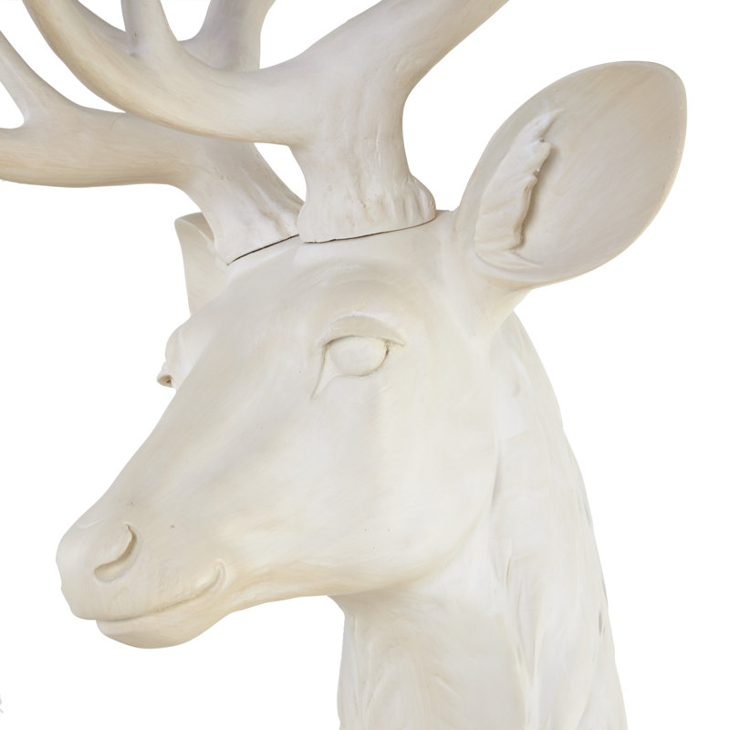 Grande sculpture de renne en résine texturée