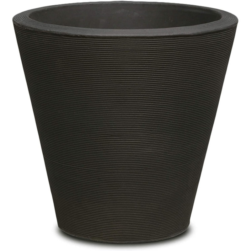 Madison Indoor/Outdoor Modern Round Planter, 20" H x 20" W x 20" D, Caviar Black
