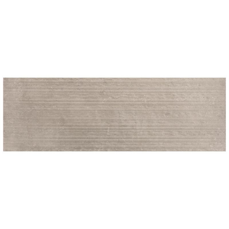 Stoneside 12x36 Textured Matte Ceramic Tile, Cream Beige