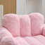 Fauteuil à billes 41 po en fausse fourrure rose avec accoudoirs et anneau de traction, canapé paresseux rembourré en mousse à mémoire de forme avec base antidérapante, facile à nettoyer, sans assemblage, pour la chambre à coucher du salon