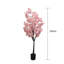 Arbre de fleurs de cerisier artificiel 5 pi 59 po, fleurs en soie rose, tiges réglables, pot, décoration intérieure / extérieure