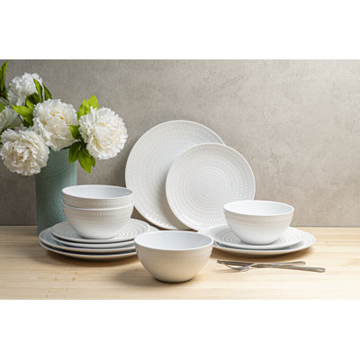 Zalah Ceramic Dinnerware Set 12 Piece - Service for 4