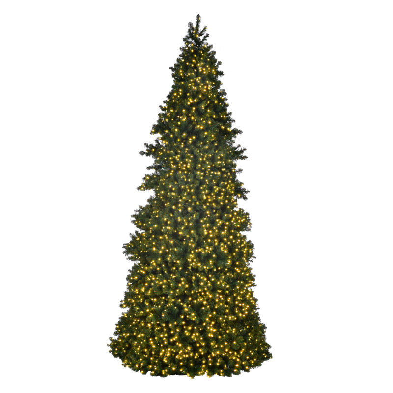 Artificial Christmas Tree with Lights, 18', Clear/White